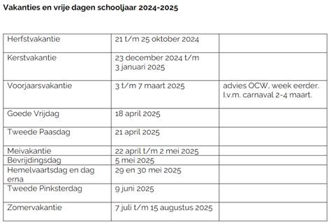 saxion vakanties 2024-2025